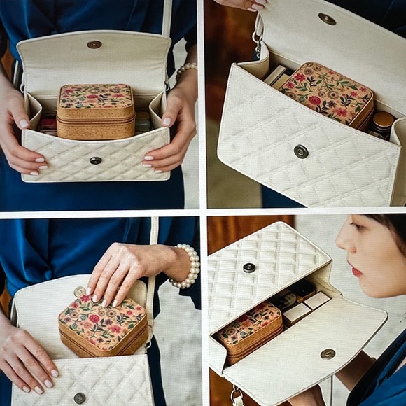 Floral mini Jewelry Box premium Faux leather. 🆕 - Picture 3 of 6